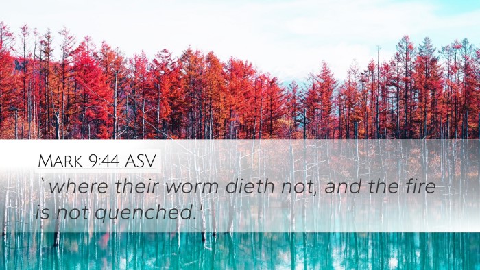 Mark 9:44 ASV Desktop Wallpaper - `where their worm dieth not, and the fire is not - Desktop Bible Verse Wallpaper