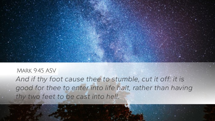 Mark 9:45 ASV Bible Verse Image