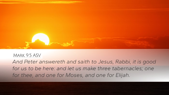 Mark 9:5 ASV Bible Verse Image