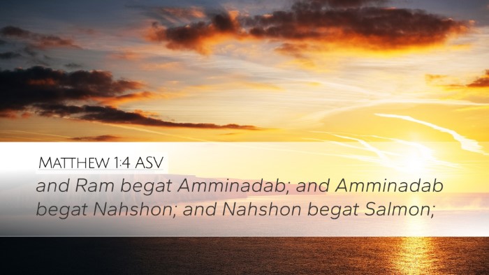 Matthew 1:4 ASV Desktop Wallpaper - and Ram begat Amminadab; and Amminadab begat - Desktop Bible Verse Wallpaper