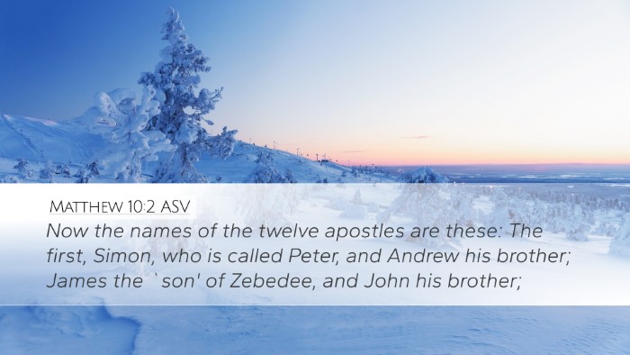 Matthew 10:2 ASV Bible Verse Image