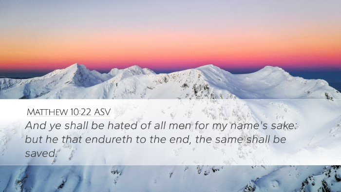Matthew 10:22 ASV Bible Verse Image