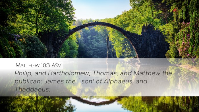 Matthew 10:3 ASV Bible Verse Image