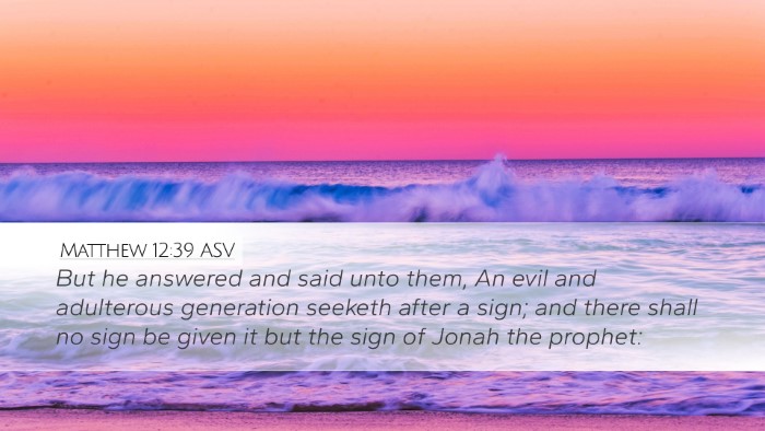 Matthew 12:39 ASV Bible Verse Image