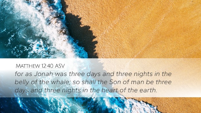 Matthew 12:40 ASV Bible Verse Image