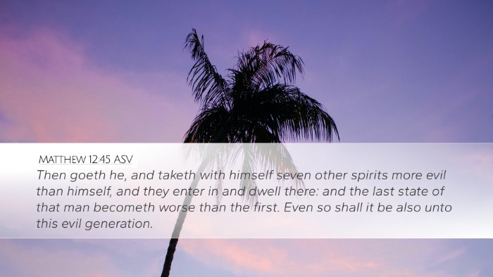 Matthew 12:45 ASV Bible Verse Image