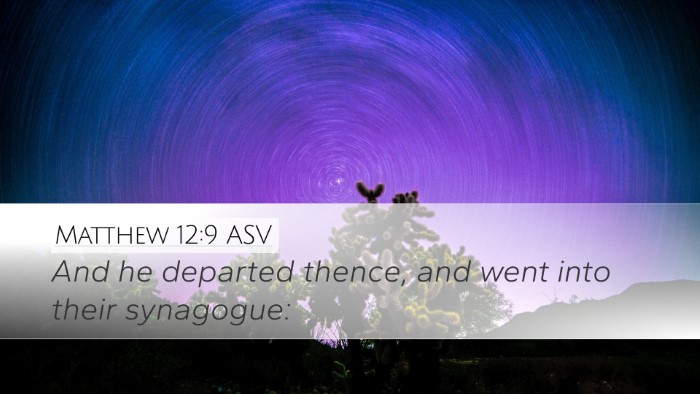 Matthew 12:9 ASV Bible Verse Image