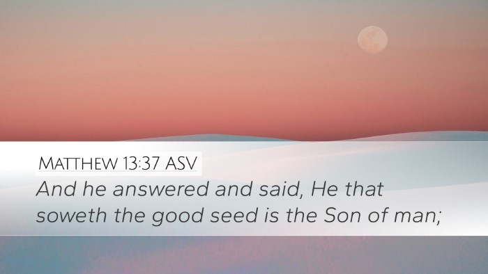 Matthew 13:37 ASV Bible Verse Image