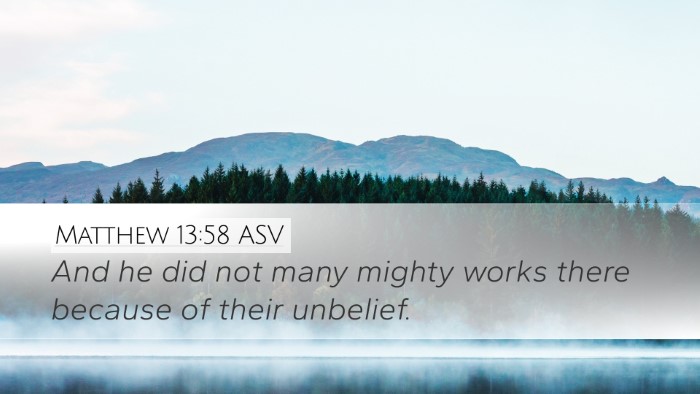 Matthew 13:58 ASV Bible Verse Image