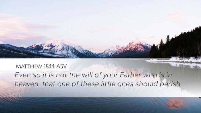 Matthew 18:14 ASV Bible Verse Image