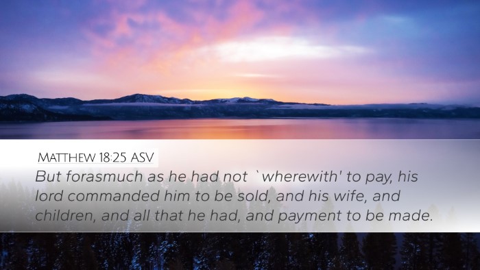 Matthew 18:25 ASV Bible Verse Image