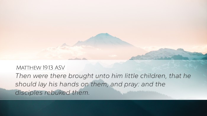 Matthew 19:13 ASV Bible Verse Image