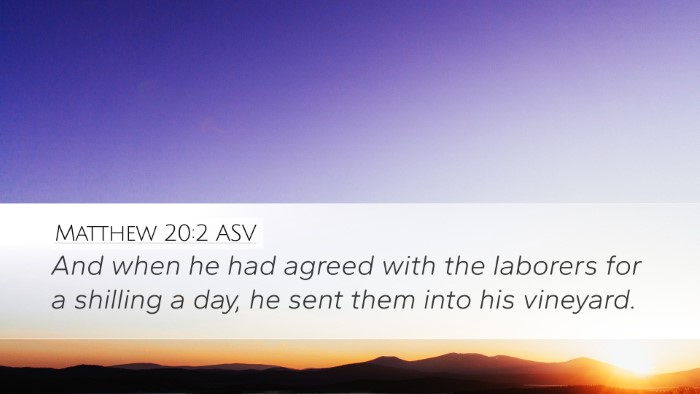Matthew 20:2 ASV Desktop Wallpaper - And when he had agreed with the laborers for a - Desktop Bible Verse Wallpaper