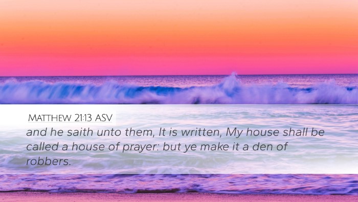 Matthew 21:13 ASV Bible Verse Image