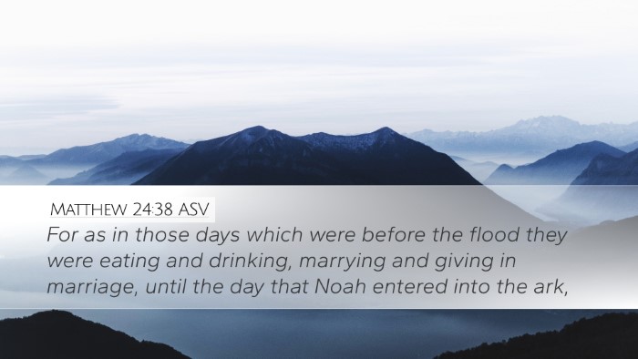 Matthew 24:38 ASV Bible Verse Image