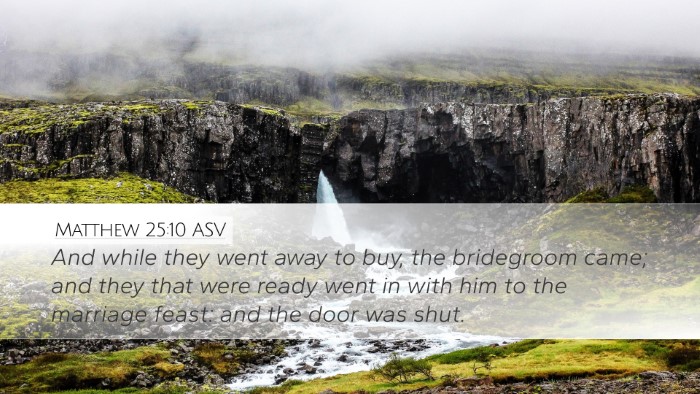 Matthew 25:10 ASV Bible Verse Image
