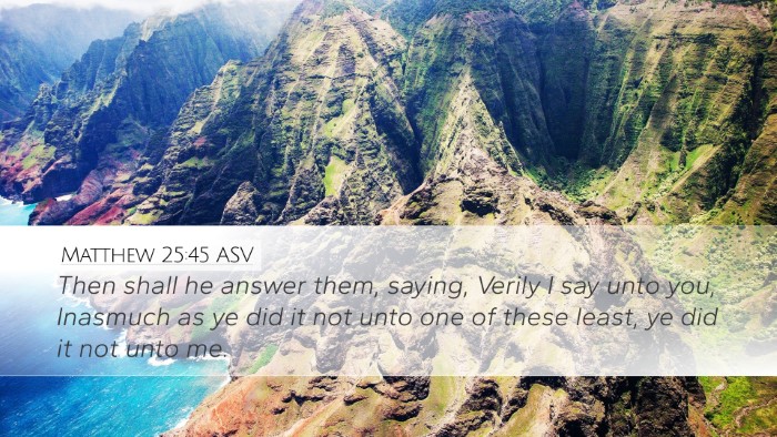 Matthew 25:45 ASV Bible Verse Image