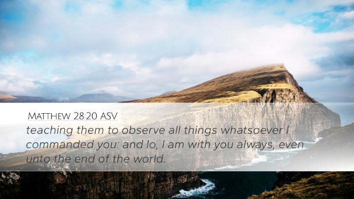 Matthew 28:20 ASV Bible Verse Image