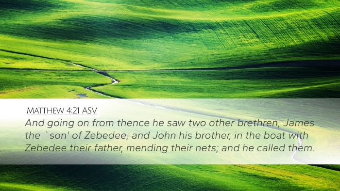 Matthew 4:21 ASV Bible Verse Image