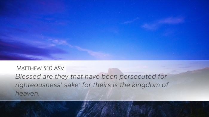 Matthew 5:10 ASV Bible Verse Image