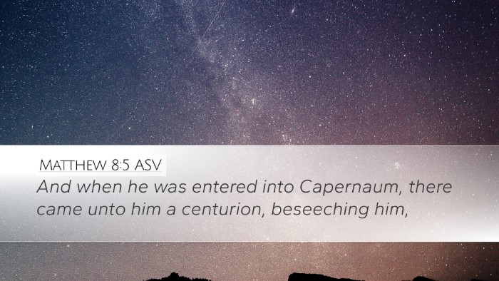Matthew 8:5 ASV Bible Verse Image