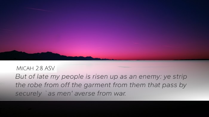 Micah 2:8 ASV Bible Verse Image