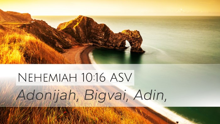 Nehemiah 10:16 ASV Desktop Wallpaper - Adonijah, Bigvai, - Desktop Bible Verse Wallpaper