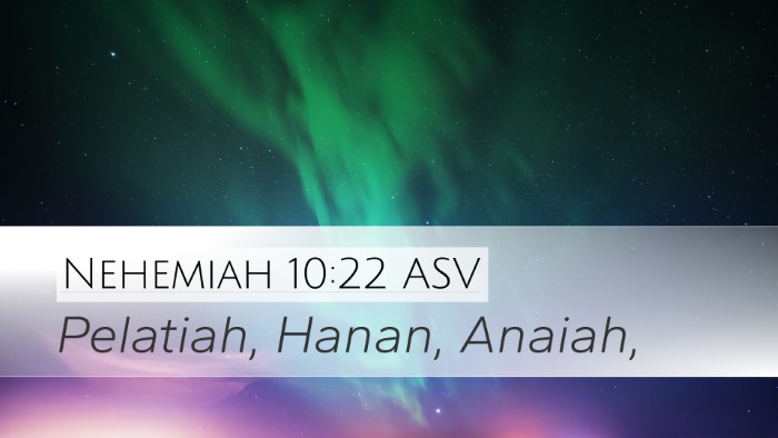 Nehemiah 10:22 ASV Desktop Wallpaper - Pelatiah, Hanan, - Desktop Bible Verse Wallpaper