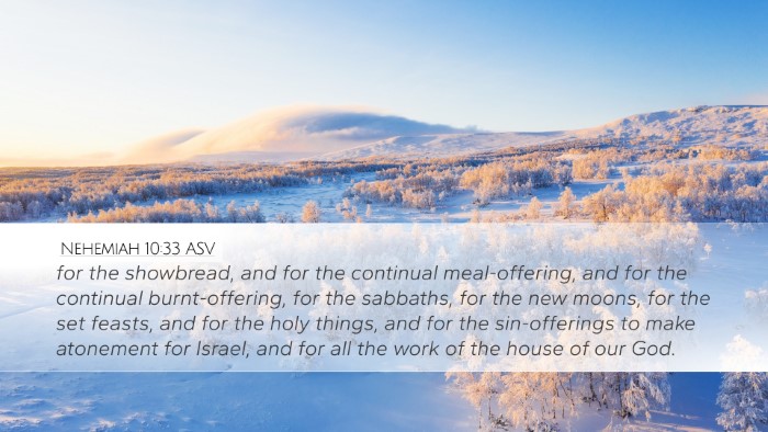 Nehemiah 10:33 ASV Bible Verse Image