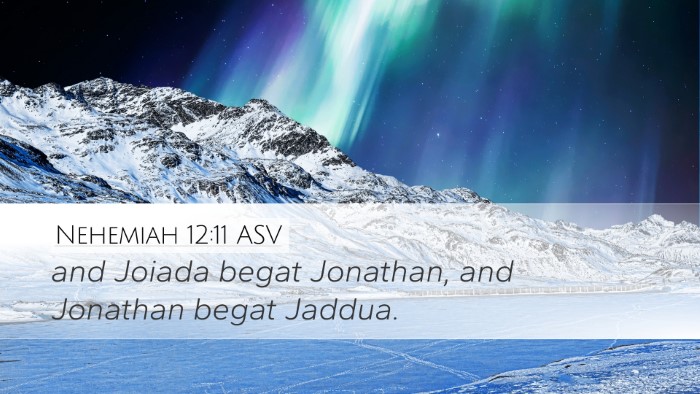 Nehemiah 12:11 ASV Desktop Wallpaper - and Joiada begat Jonathan, and Jonathan begat - Desktop Bible Verse Wallpaper
