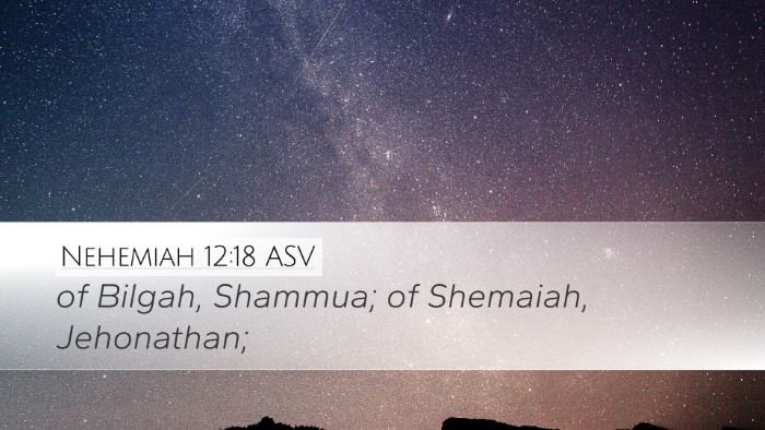Nehemiah 12:18 ASV Bible Verse Image