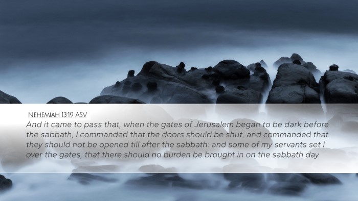 Nehemiah 13:19 ASV Bible Verse Image