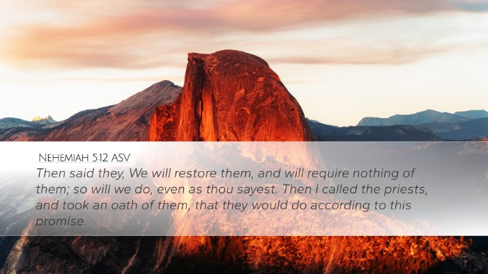 Nehemiah 5:12 ASV Desktop Wallpaper - Then said they, We will restore them, and will - Desktop Bible Verse Wallpaper
