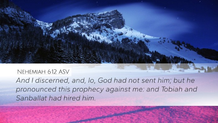 Nehemiah 6:12 ASV Bible Verse Image