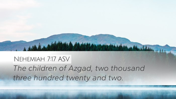Nehemiah 7:17 ASV Desktop Wallpaper - The children of Azgad, two thousand three hundred - Desktop Bible Verse Wallpaper