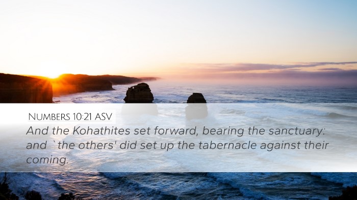 Numbers 10:21 ASV Bible Verse Image