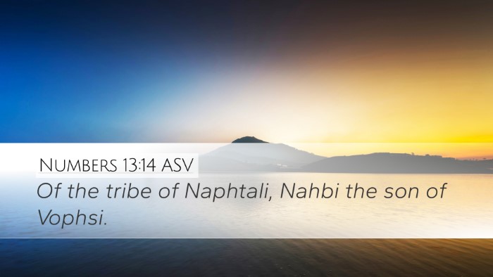 Numbers 13:14 ASV Desktop Wallpaper - Of the tribe of Naphtali, Nahbi the son of - Desktop Bible Verse Wallpaper