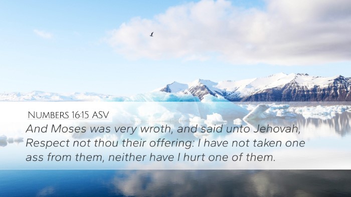 Numbers 16:15 ASV Bible Verse Image