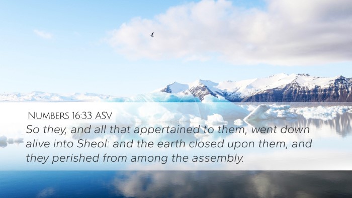 Numbers 16:33 ASV Bible Verse Image