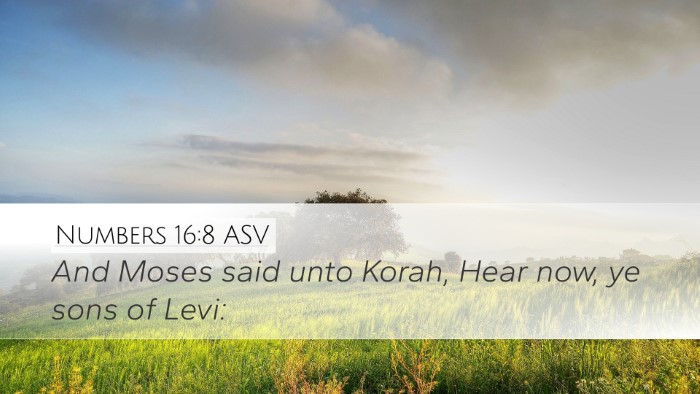 Numbers 16:8 ASV Bible Verse Image