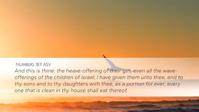 Numbers 18:11 ASV Bible Verse Image