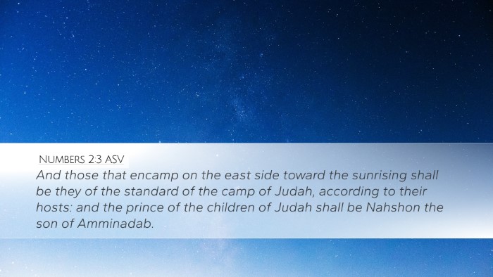 Numbers 2:3 ASV Bible Verse Image