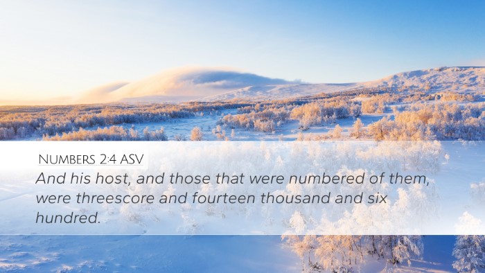 Numbers 2:4 ASV Bible Verse Image