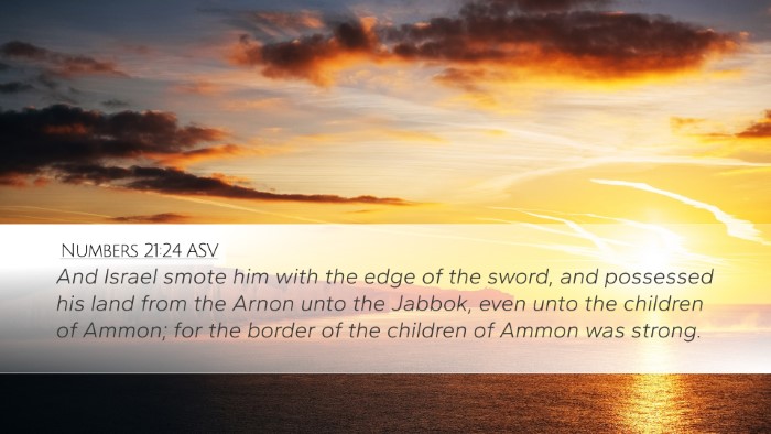Numbers 21:24 ASV Bible Verse Image