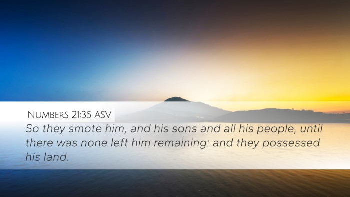 Numbers 21:35 ASV Bible Verse Image