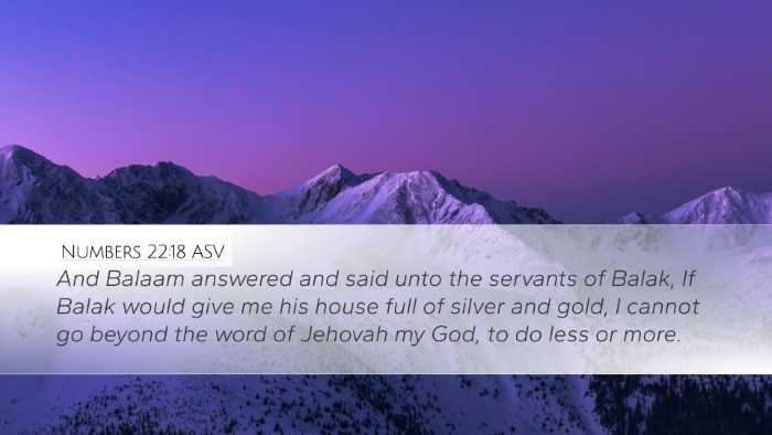 Numbers 22:18 ASV Bible Verse Image