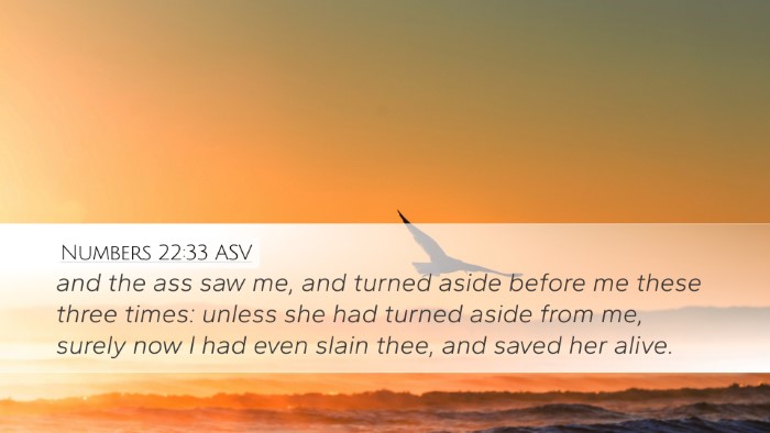 Numbers 22:33 ASV Desktop Wallpaper - and the ass saw me, and turned aside before me - Desktop Bible Verse Wallpaper