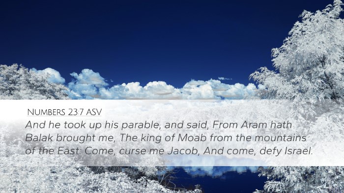 Numbers 23:7 ASV Bible Verse Image