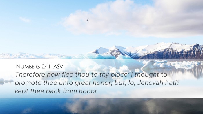 Numbers 24:11 ASV Bible Verse Image