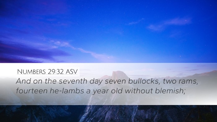 Numbers 29:32 ASV Bible Verse Image